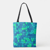 Tote Bag Turquoise Vert Cyan Bleu Motif (Dos)