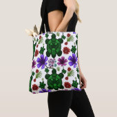 Tote Bag Turtle floral pattern  (De près)