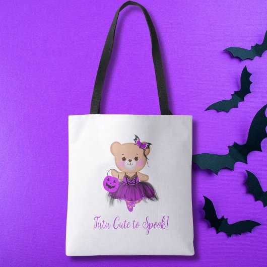 Tote Bag Tutu Cute to Spook ! Sorcière Ours Teddy Ballerina