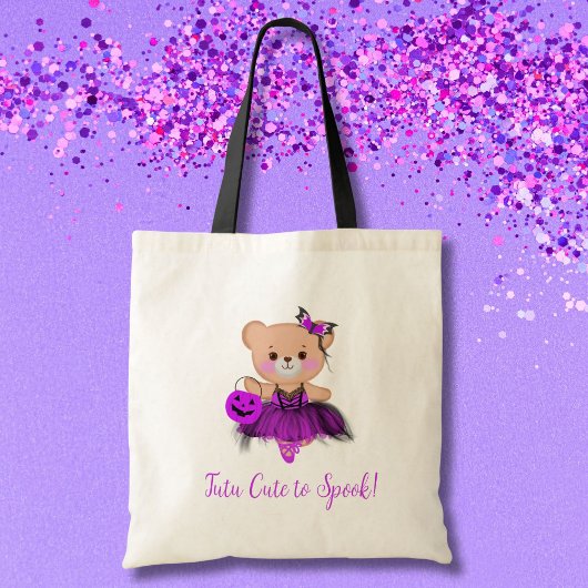 Tote Bag Tutu Cute to Spook ! Sorcière Ours Teddy Ballerina