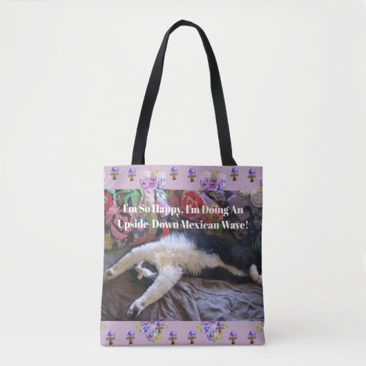 Tote Bag Tuxedo Cat Funny Cute faire une citation d'onde me (Devant)