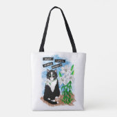 Tote Bag Tuxedo Chat et Lilies | Devis inspirant (Dos)
