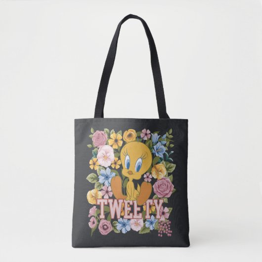 Tote Bag TWEETY™ Broderie Florale Graphique (Devant)