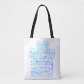 Tote Bag Twin Mom Word Cloud (Devant)