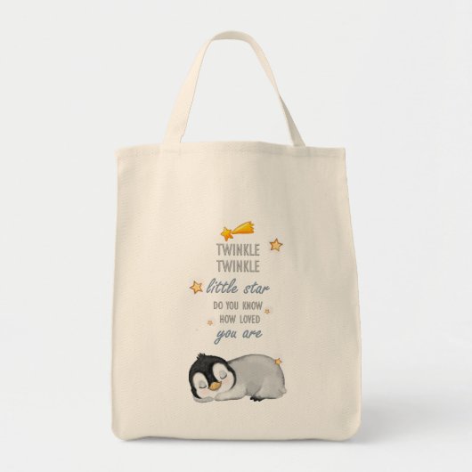Tote Bag Twinkle, Twinkle Little Star pour Penguin endormi (Devant)