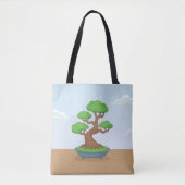 Tote Bag Twisted Japanese Bonsai Tree on Table (Devant)