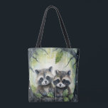 Tote Bag Two Baby Raccoons in the Rain<br><div class="desc">Two Baby Raccoons in the Rain</div>