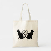 Tote Bag Two Cats Heart Silhouette (Dos)
