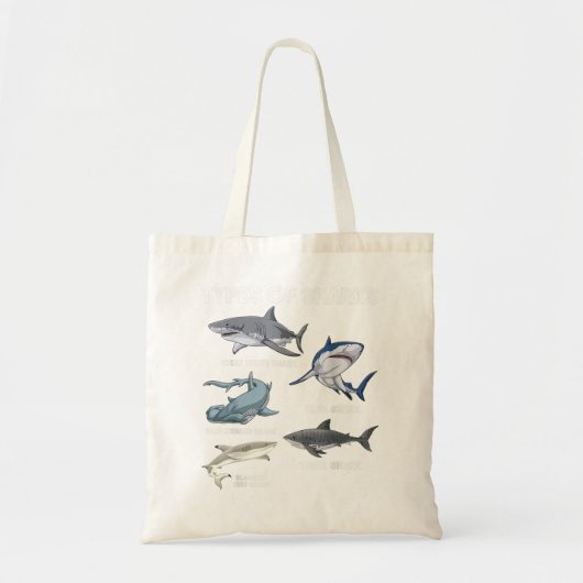 Tote Bag Types de requins (Devant)