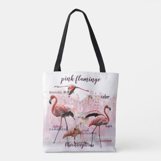 Tote Bag Typographe rose Flamingo | Customized (Dos)
