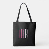 Tote Bag Typographie à la mode Boss rose blanc sur noir (Dos)