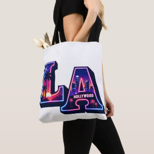 Tote Bag Typographie Art Néon de Style Californie des Année