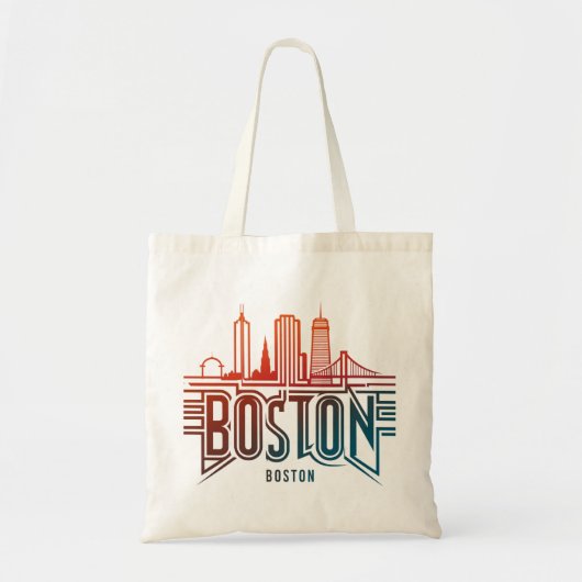 Tote Bag Typographie Boston City Skyline (Devant)