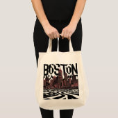 Tote Bag Typographie Boston City Skyline, Boston City (Devant (produit))