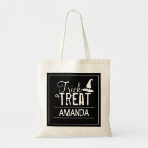 Tote Bag Typographie Casquette Halloween Trick Ou Treat Wit