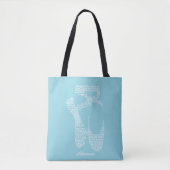 Tote Bag Typographie de chaussure de ballet personnalisée (Devant)