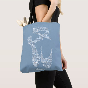 Tote Bag Typographie de chaussure de ballet personnalisée