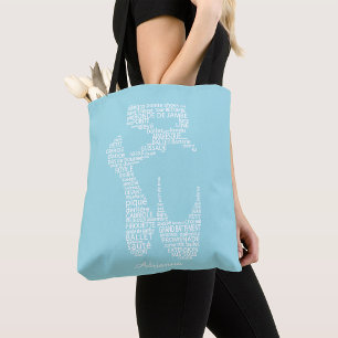 Tote Bag Typographie de chaussure de ballet personnalisée