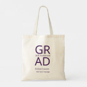 Tote Bag Typographie de diplôme moderne simple minimale c (Dos)