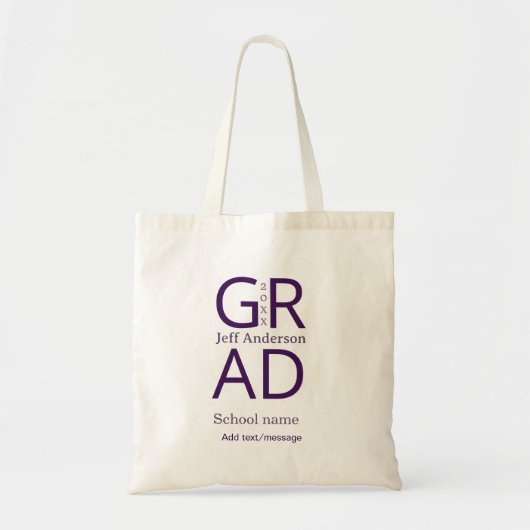 Tote Bag Typographie de diplôme moderne simple minimale c (Devant)