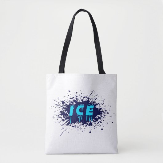 Tote Bag Typographie de Graffiti sur Glace Design d'Art de (Devant)