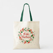 Tote Bag Typographie de la couronne et du joyeux Noël (Dos)