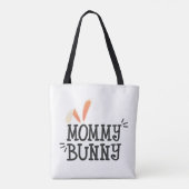 Tote Bag Typographie de Pâques de lapin de maman simple | S (Dos)