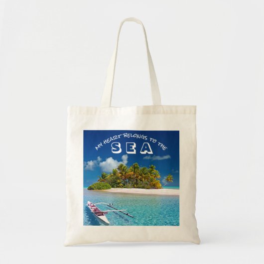 Tote Bag Typographie de plage tropicale (Devant)