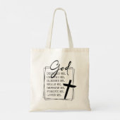 Tote Bag Typographie de script Dieu m'aime  (Dos)