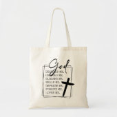 Tote Bag Typographie de script Dieu m'aime  (Devant)