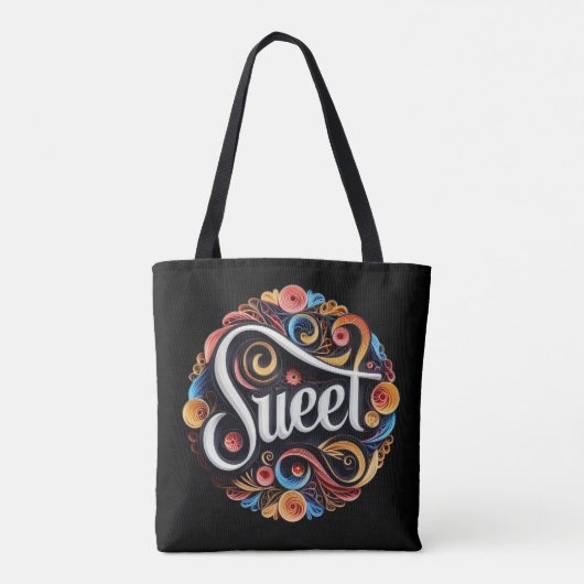 Tote Bag Typographie de script doux (Dos)