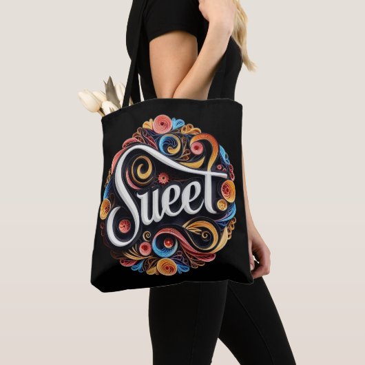 Tote Bag Typographie de script doux (De près)