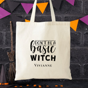 Tote Bag Typographie de script moderne en noir et blanc Hal
