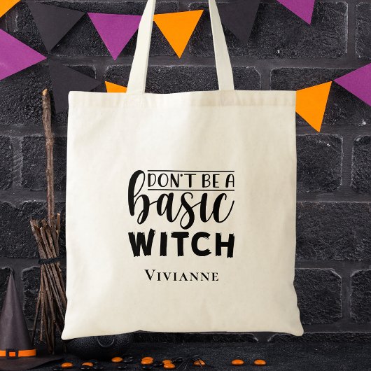 Tote Bag Typographie de script moderne en noir et blanc Hal