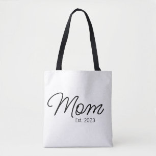 Tote Bag Typographie de script noir Maman établie
