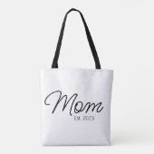 Tote Bag Typographie de script noir Maman établie (Dos)
