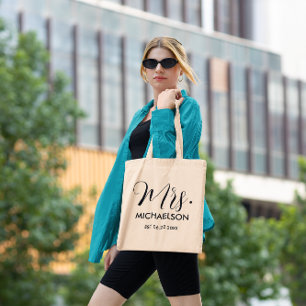 Tote Bag Typographie de script pour jeunes mariés