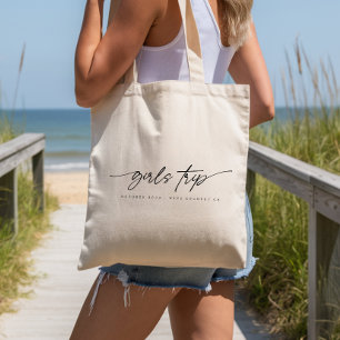 Tote Bag Typographie de script simple pour voyage de filles