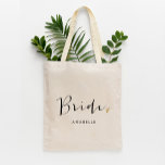 Tote Bag Typographie de script tendance "Mariée"<br><div class="desc">Un design personnalisé amusant pour les futurs mariés.</div>