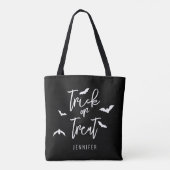 Tote Bag Typographie Des Chauves-Chauves Noires Et Blanches (Dos)