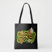 Tote Bag Typographie d'illustration Good Vibes (Devant)