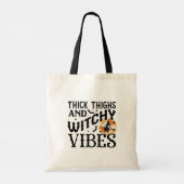 Tote Bag Typographie drôle d'Halloween Sorcière & Pleine Lu (Dos)
