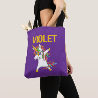 Tote Bag Typographie drôle moderne élégante violette