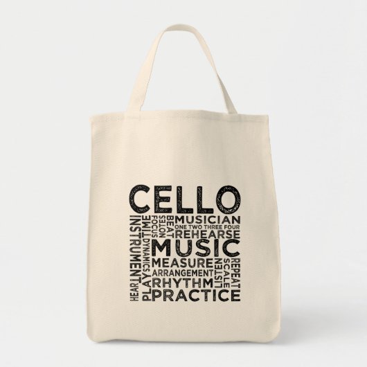 Tote Bag Typographie du Cello (Devant)