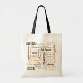Tote Bag Typographie du chocolat multilingue Chocoholic (Devant)