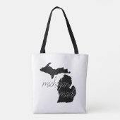 Tote Bag Typographie Du Michigan Avec Silhouette Noire (Dos)