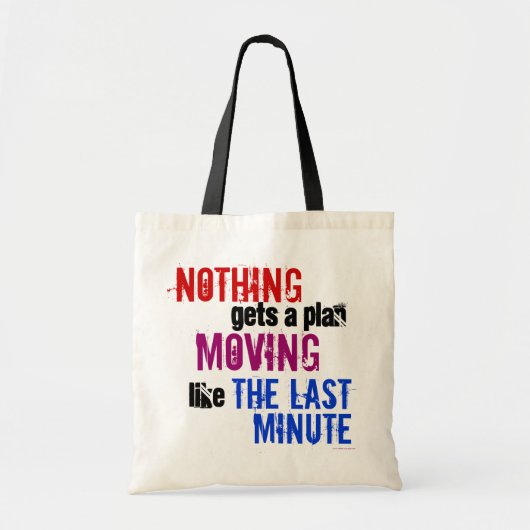 Tote Bag Typographie du procrastinateur de Dernière minute (Devant)