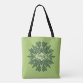 Tote Bag Typographie esthétique Feuille du printemps vert (Dos)