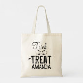 Tote Bag Typographie fantaisiste et heureuse Halloween Trai (Dos)
