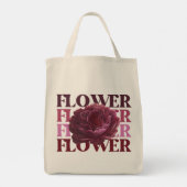 Tote Bag 'Typographie Fleur Audacieuse' Esthétique Florale (Dos)